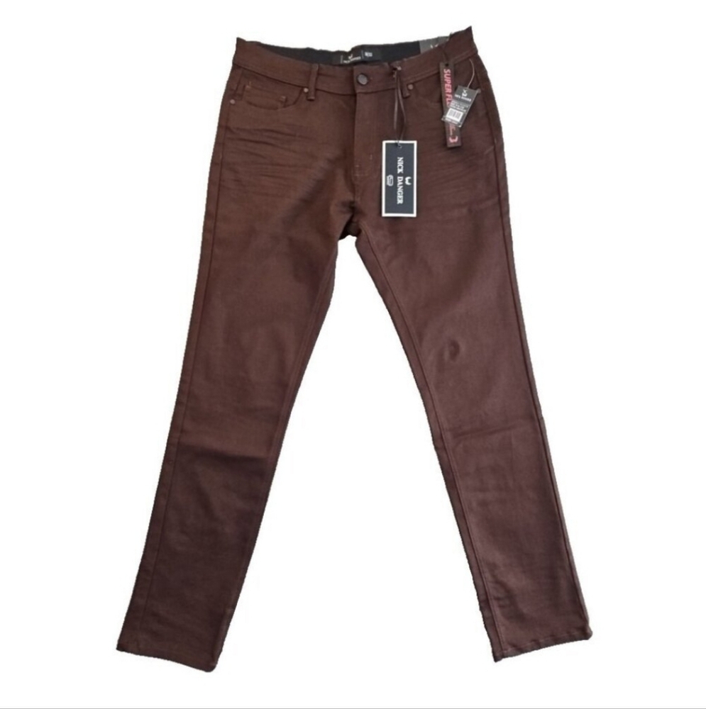 NICK DANGER Super Flex Utility Pants,, sl Dark Brown, 34x32, Super High Quality!